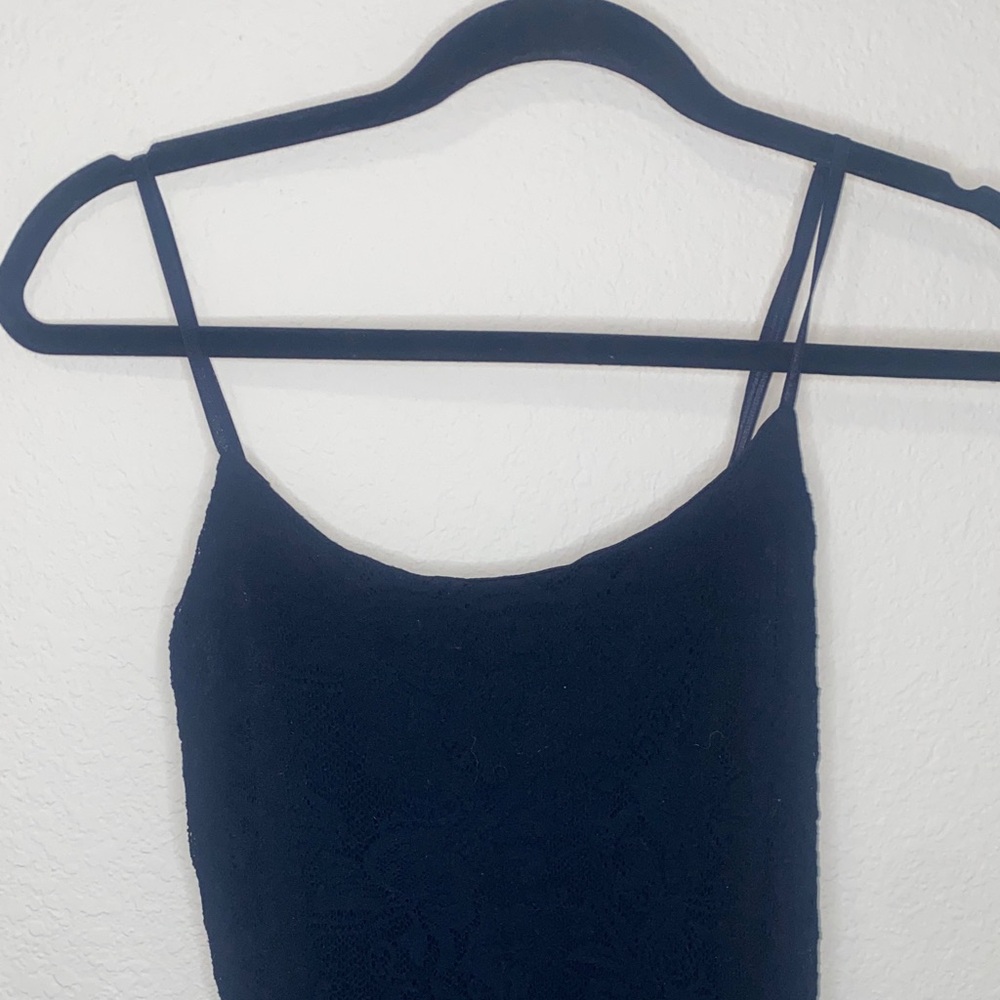 🛍️Vintage Andy Blanco adorable hi-low black lace dress!